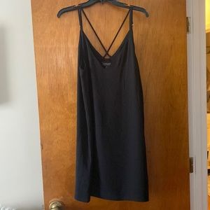 Sleeveless black Topshop shift dress size 12